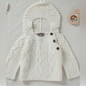 Aran Woollen Mills Shepley Baby Aran Wool Sweater 6-12 Months Like New